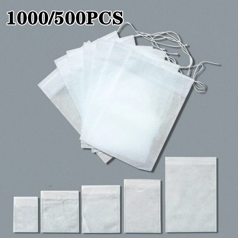 Herbal Wellness Products - 1000-100Pcs Disposable Teabags Filter Bag Drawstring