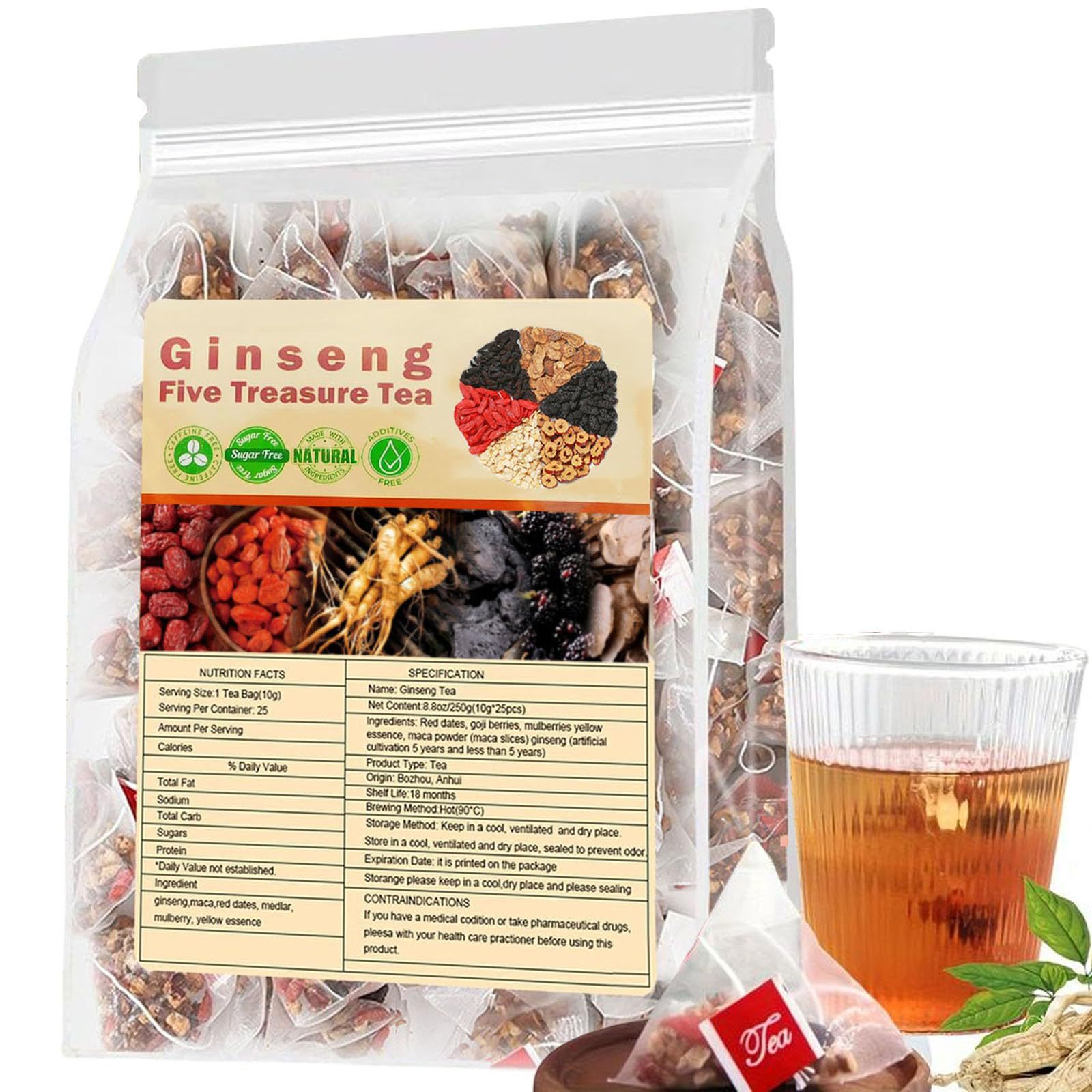 Herbal Wellness Products - Ginseng Five Treasures Tea Kidney Tea,