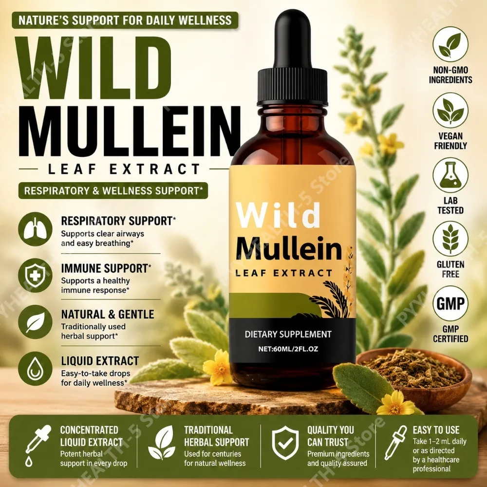 Wild Mullein Leaf Drops with G - Herbal Wellness In recension och pris