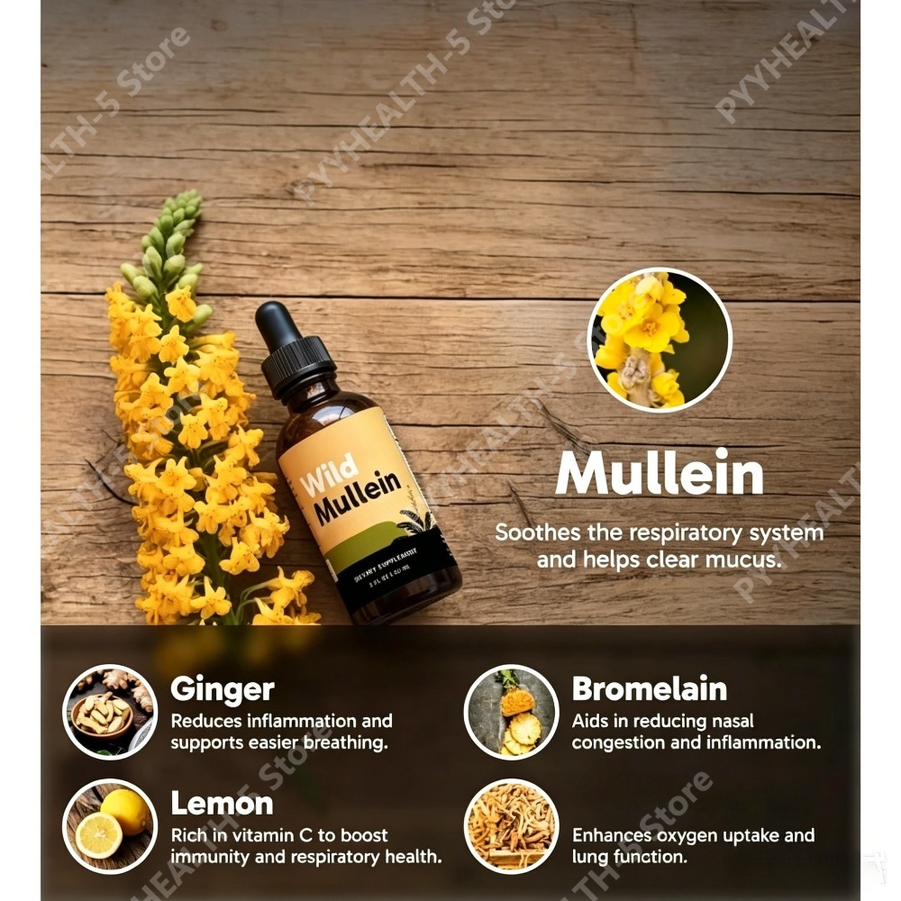 Wild Mullein Leaf Drops with G - Herbal Wellness In recension och pris