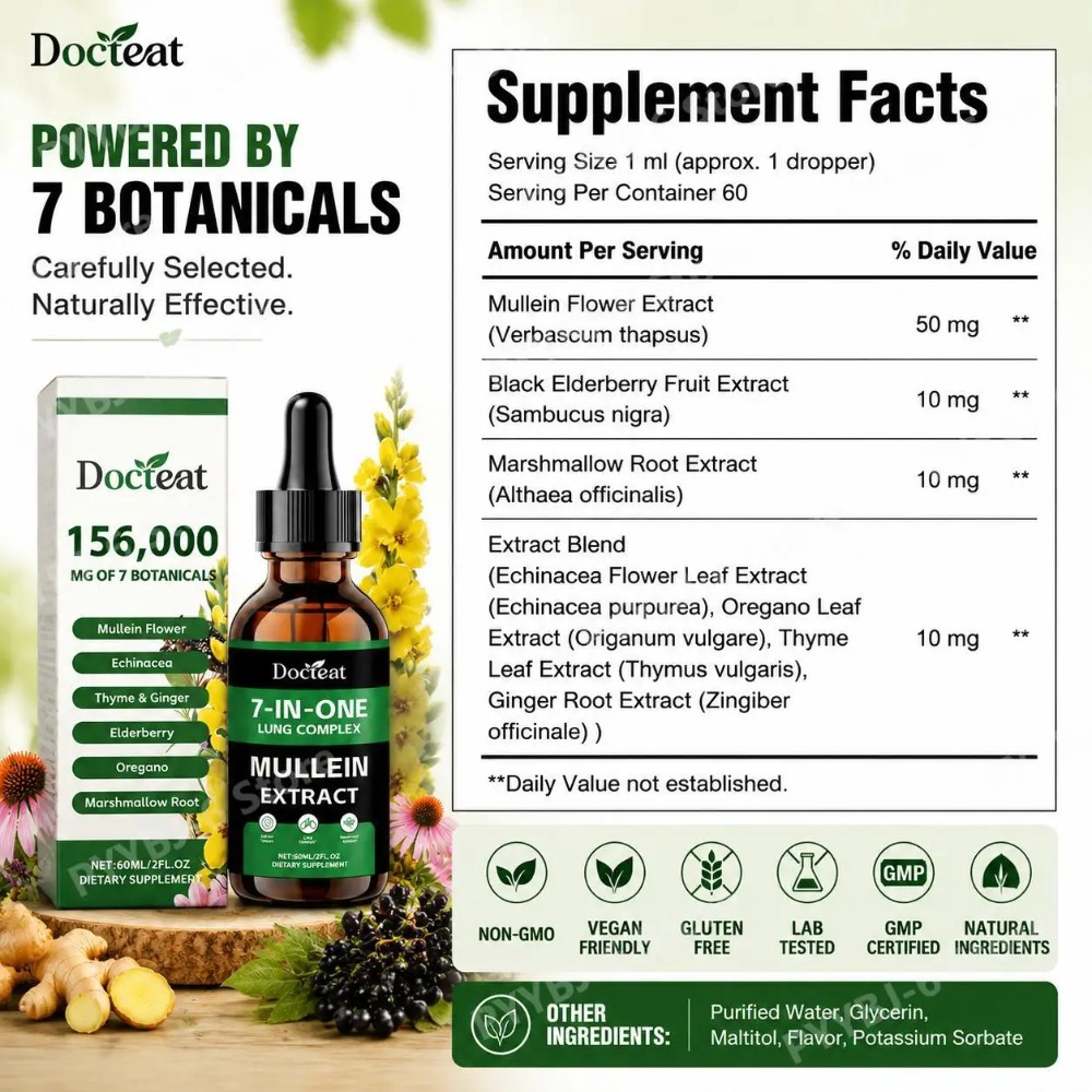 Docteat 7-in-1 Mullein Extract - Herbal Wellness In recension och pris
