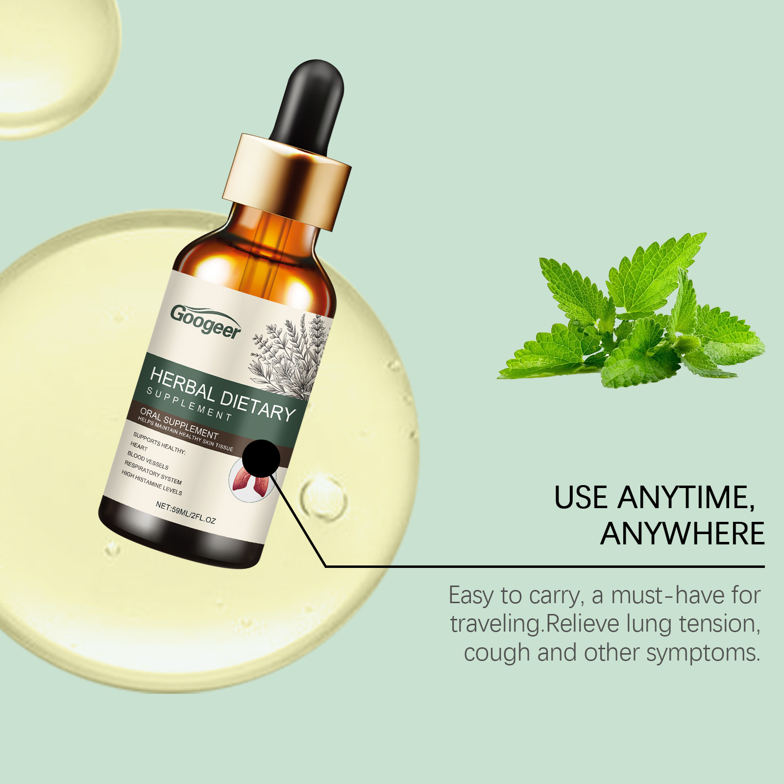 Peppermint Herbal Drops Suppor - Herbal Wellness Tincture recension och pris